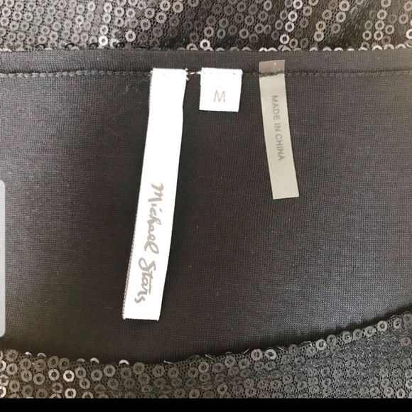 Michael Stars black boatneck sequin dress sz M - Picture 6 of 9